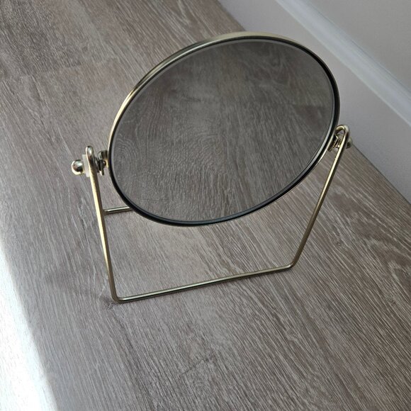 Metal Table Mirror – Gold-colored Metal Frame - Adjustable and Stylish - - Picture 2 of 7